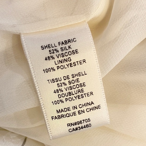 Rebecca Taylor Ivie Floral Silk Blend Ruffle Dress Size 10 Ivory Pink Green - Picture 10 of 15